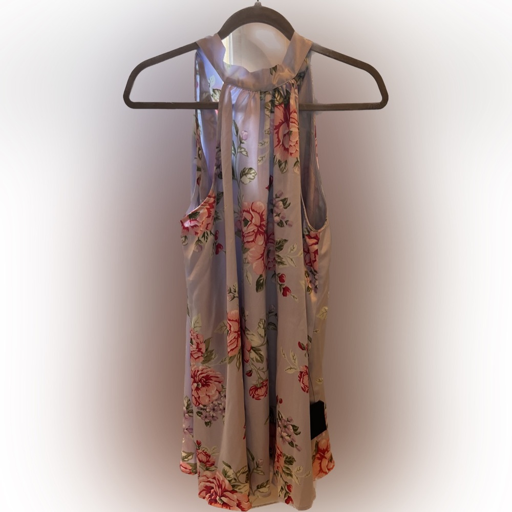LULU’s Floral Lavender Halter Dress